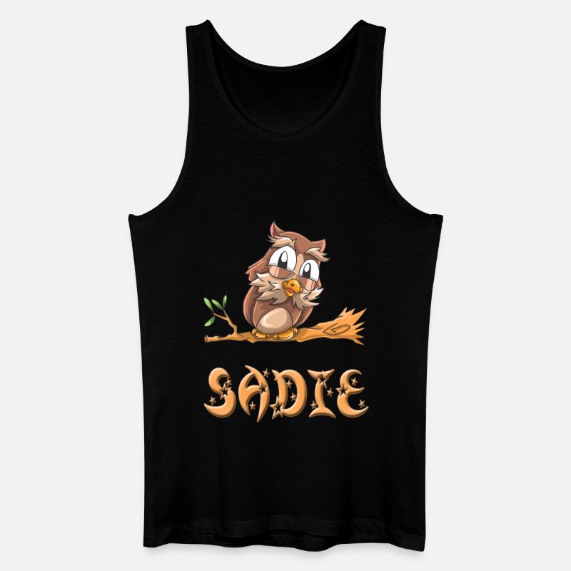Eule Sadie - Männer Bio Tank Top - Schwarz