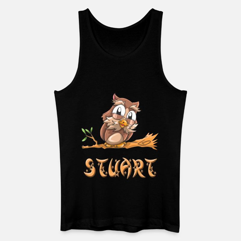 Eule Stuart - Männer Bio Tank Top - Schwarz