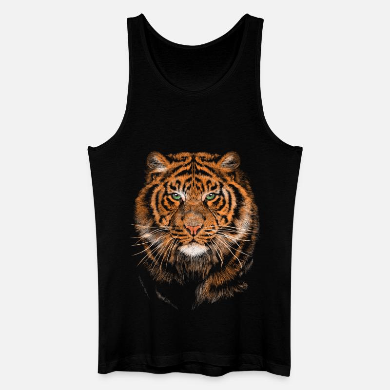 Tiger - Männer Bio Tank Top - Schwarz