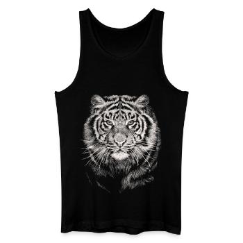 Tiger - Männer Bio Tank Top - Schwarz - Vorne