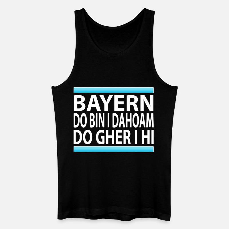 BAYERN - DO BIN I DAHOAM - Männer Bio Tank Top - Schwarz