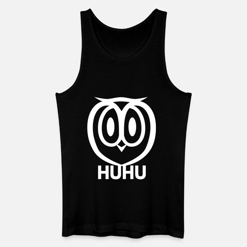 HuHu Eule - Männer Bio Tank Top - Schwarz