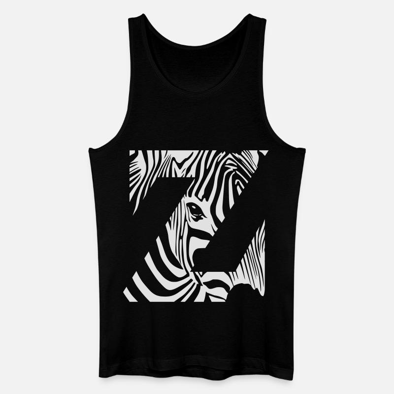 Zebra Mix Mono Weiß - Männer Bio Tank Top - Schwarz