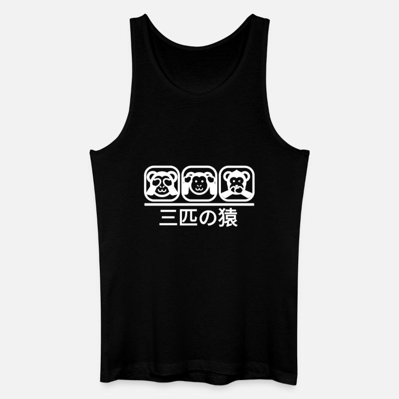 Drei Affen White - Männer Bio Tank Top - Schwarz