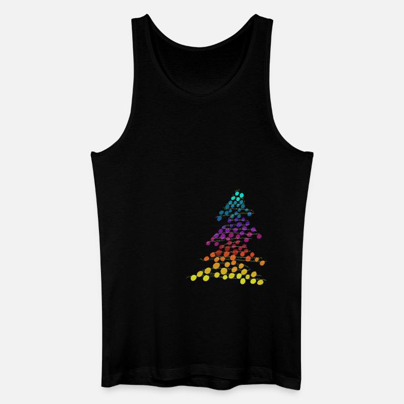 Regenbogen Neon-Weihnachtsbaum – Dots & Lights - Männer Bio Tank Top - Schwarz