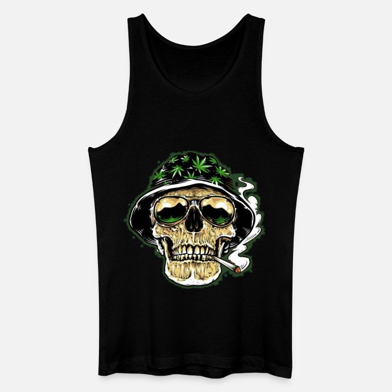 Kiff Skull - Männer Bio Tank Top - Schwarz