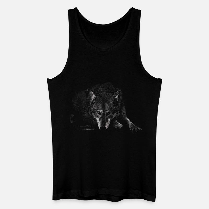 Wolf - Männer Bio Tank Top - Schwarz