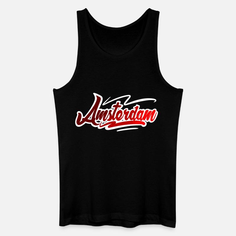 Amsterdam - Männer Bio Tank Top - Schwarz