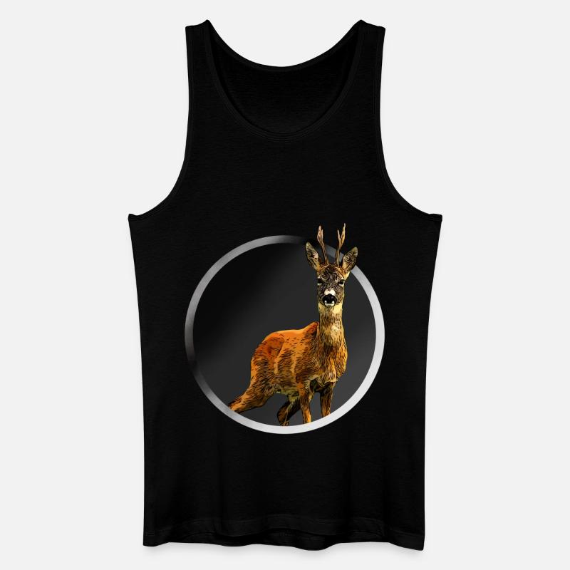 Reh - Männer Bio Tank Top - Schwarz