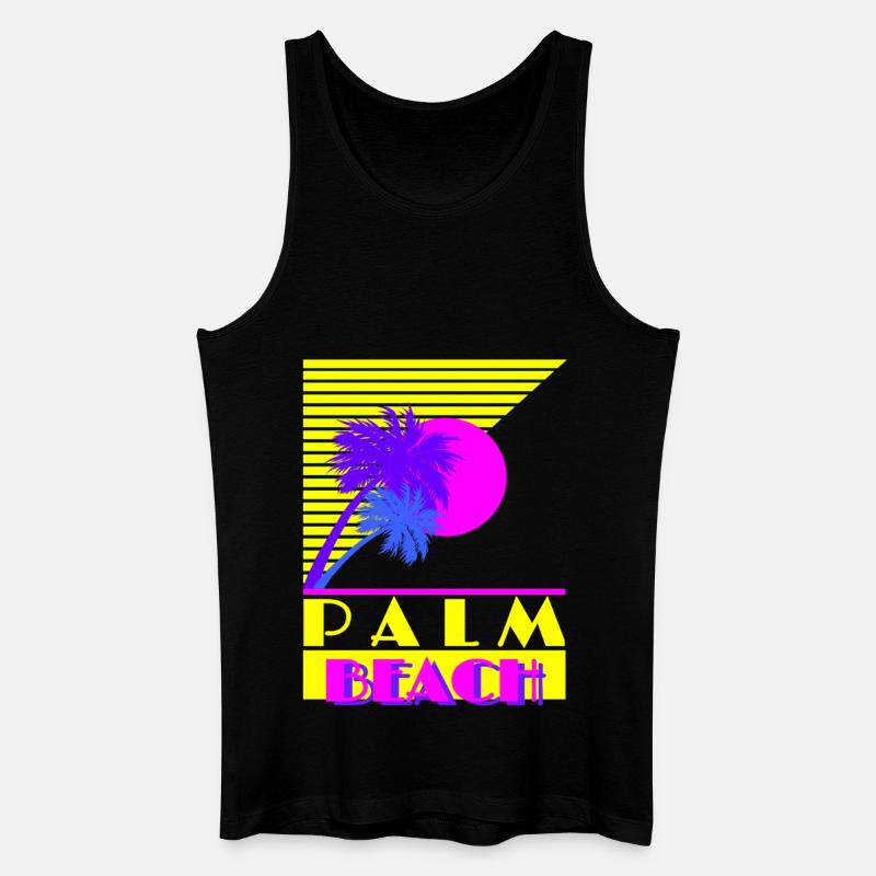 Palm Beach 80's Retro Style - Männer Bio Tank Top - Schwarz