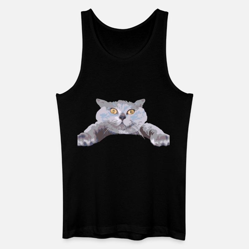 Katze - - Männer Bio Tank Top - Schwarz