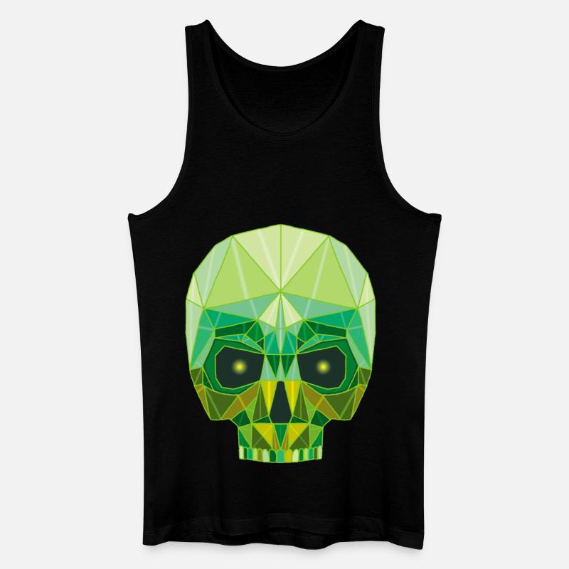 Smaragdgrüner Todeskopf - Männer Bio Tank Top - Schwarz