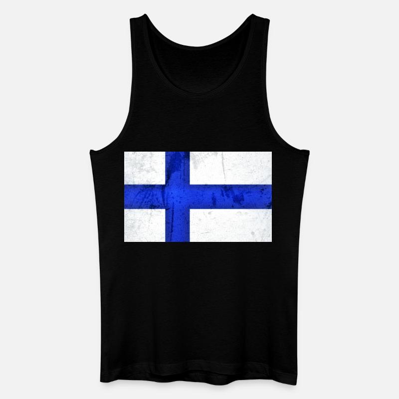 Finnland Flagge - Männer Bio Tank Top - Schwarz