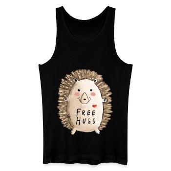 Free Hugs Igel I Kinder Comic Geschenk Herbst - Männer Bio Tank Top - Schwarz - Vorne