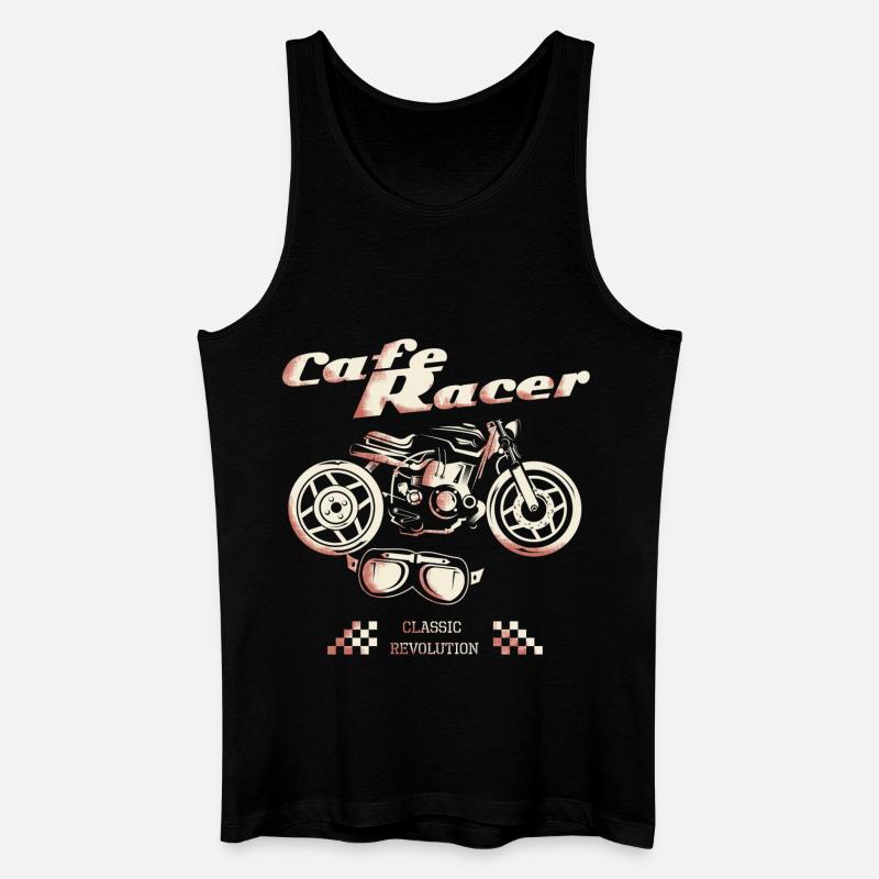 Cafe Racer Motorcycle Classic Revolution - Økologisk tanktop til mænd - sort