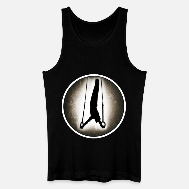 Turnen - Ringe - Männer Bio Tank Top - Schwarz