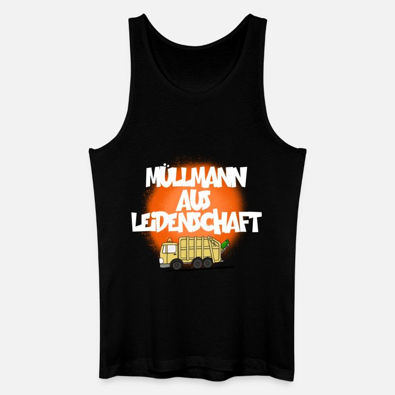 MÜLLMANN AUS LEIDENSCHAFT - Männer Bio Tank Top - Schwarz