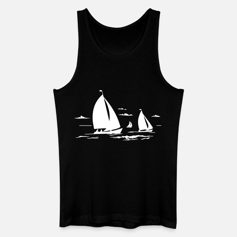 Segelboote - Männer Bio Tank Top - Schwarz