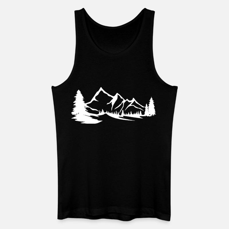 Berge - Gebirge - Männer Bio Tank Top - Schwarz