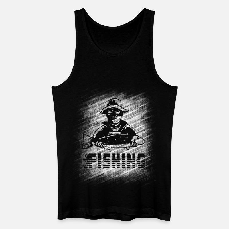 Fishing - Männer Bio Tank Top - Schwarz