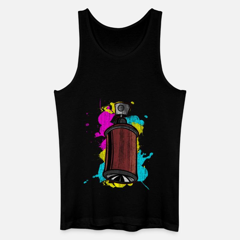 Graffiti Spraydose mit Spritzfarben - Männer Bio Tank Top - Schwarz