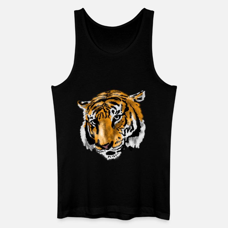 Tiger - Männer Bio Tank Top - Schwarz
