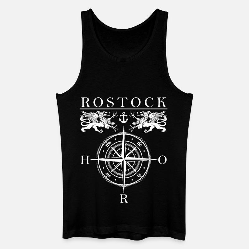 Rostock Kompass - Männer Bio Tank Top - Schwarz