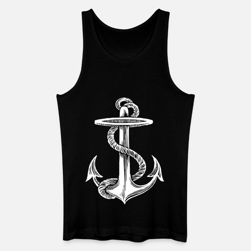 Anker - Männer Bio Tank Top - Schwarz
