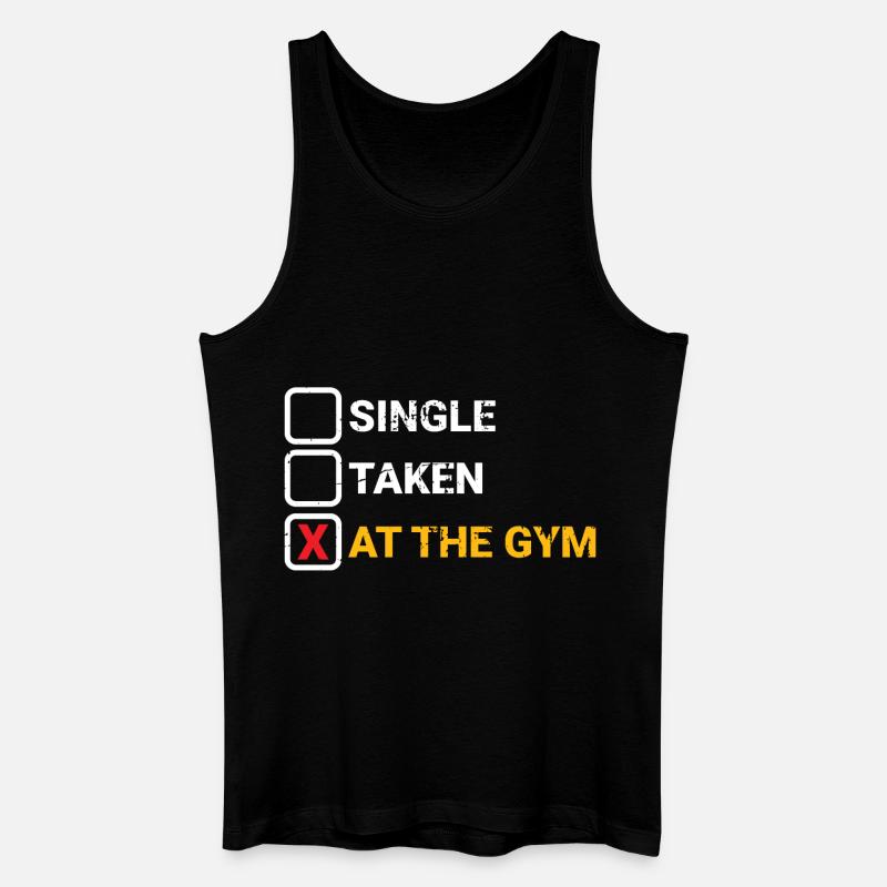 Single Taken Gym - Männer Bio Tank Top - Schwarz