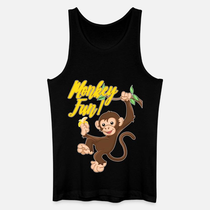 Monkey Fun - Männer Bio Tank Top - Schwarz