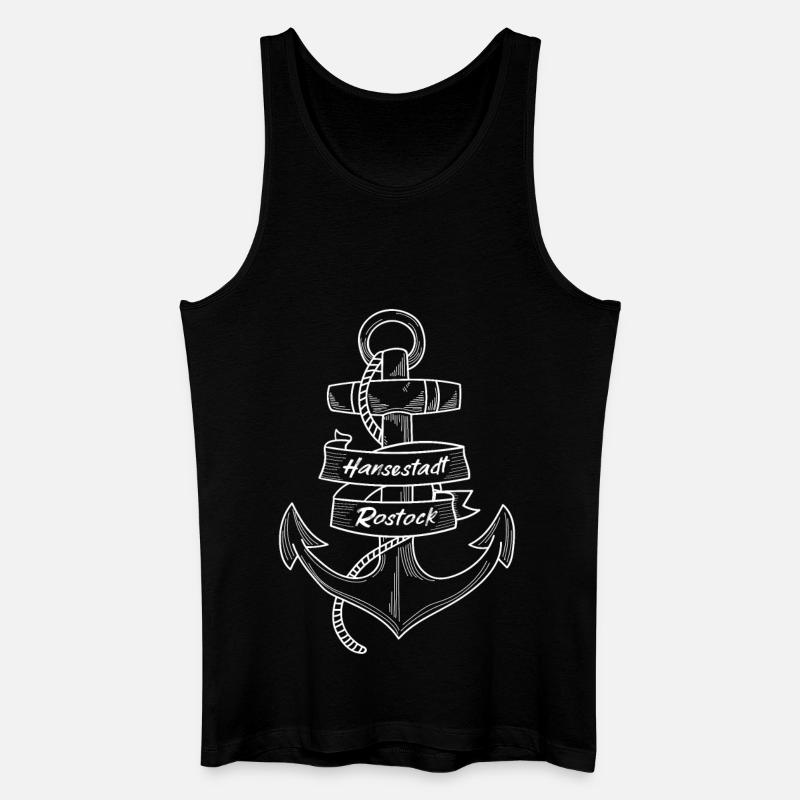 Anker - Hansestadt Rostock - Männer Bio Tank Top - Schwarz