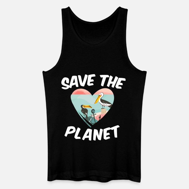 Save The Planet - Männer Bio Tank Top - Schwarz