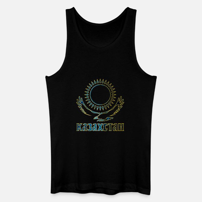 Kasachstan Adler Schriftzug Geschenk - Männer Bio Tank Top - Schwarz