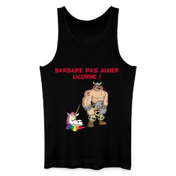 Barbare et licorne - Débardeur bio Homme - noir - Devant