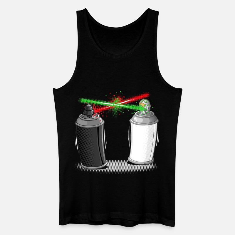 Graffiti wars - Männer Bio Tank Top - Schwarz
