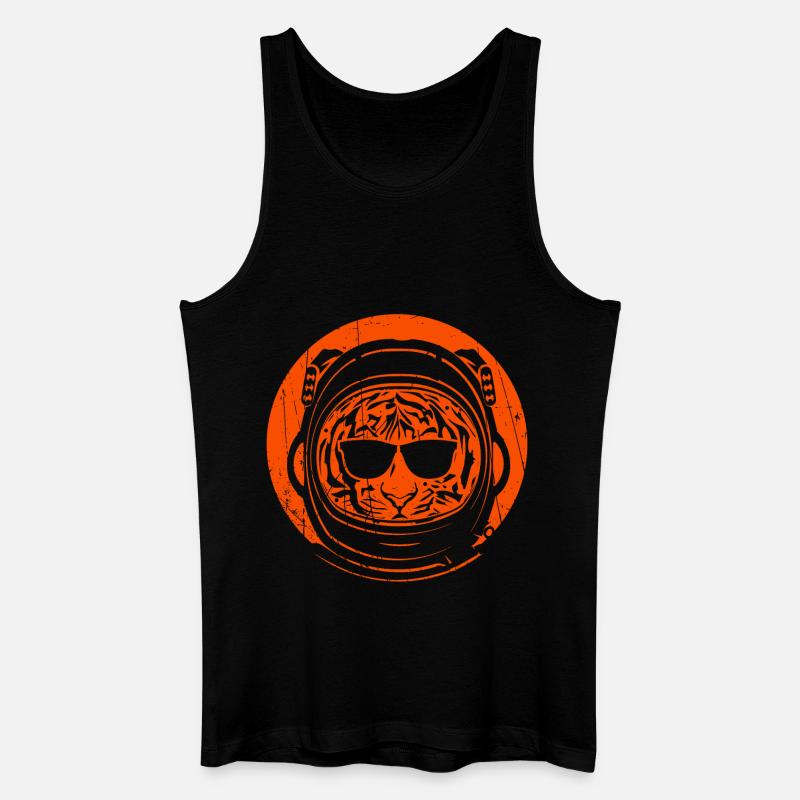 Tiger-Astronaut - Männer Bio Tank Top - Schwarz