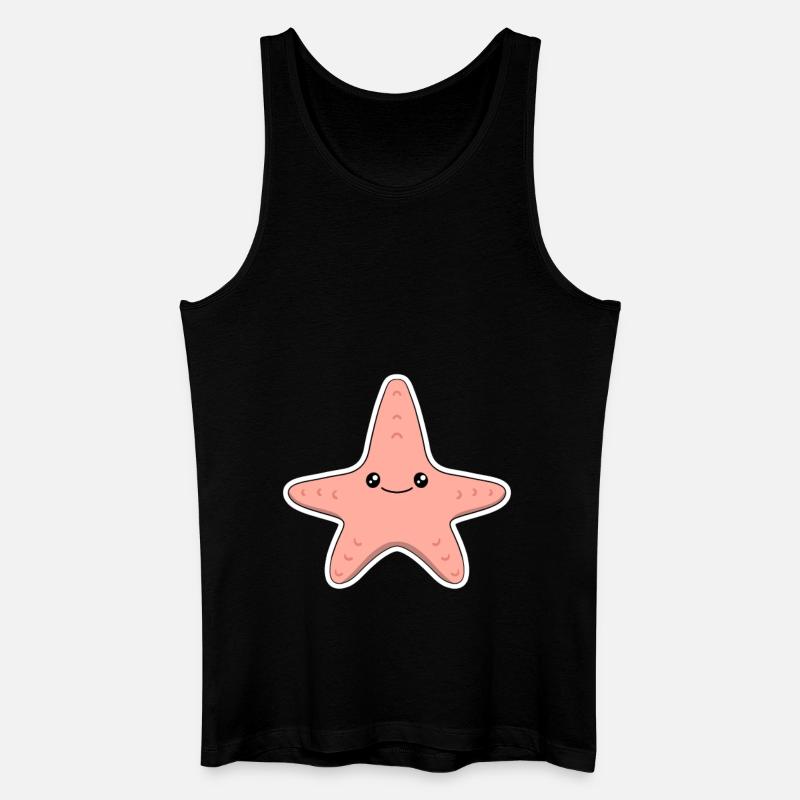 Seestern - Männer Bio Tank Top - Schwarz