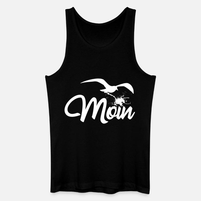 Moin - Möwenschiss - Männer Bio Tank Top - Schwarz