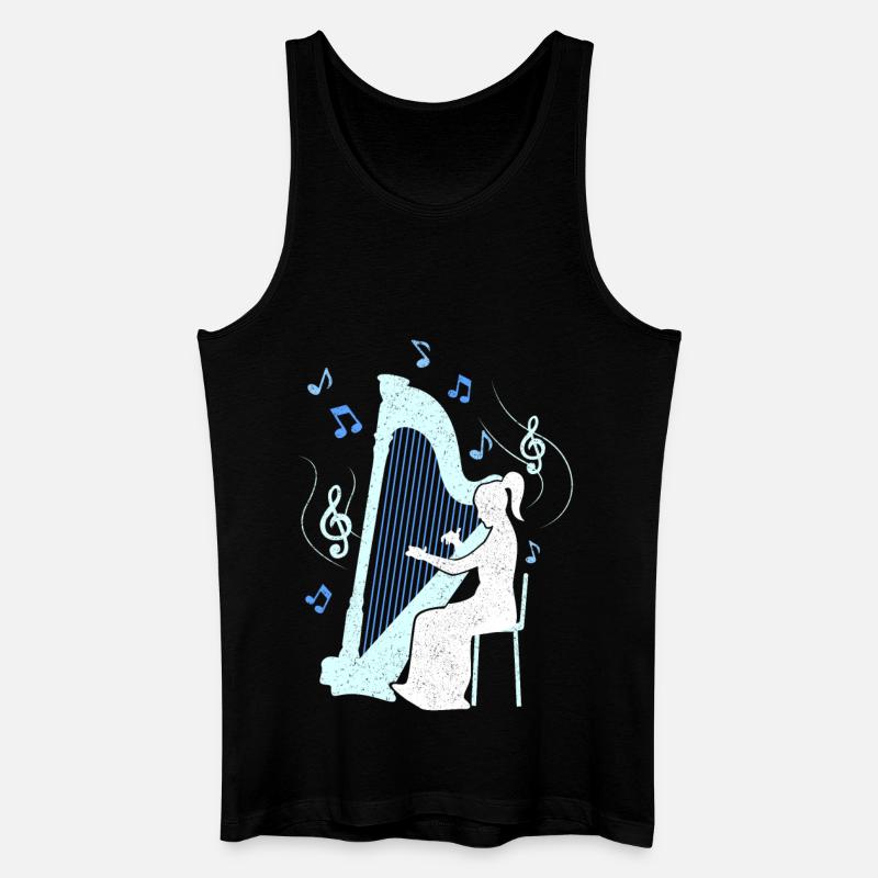 Harfe-Spielerin - Männer Bio Tank Top - Schwarz