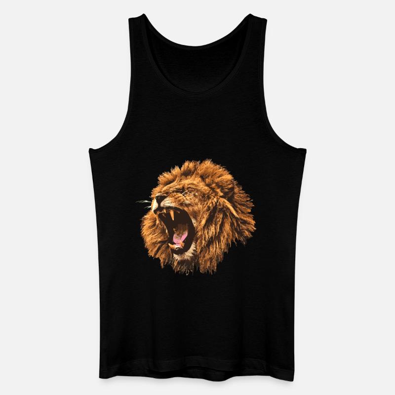 brüllender Löwe Geschenk - Männer Bio Tank Top - Schwarz
