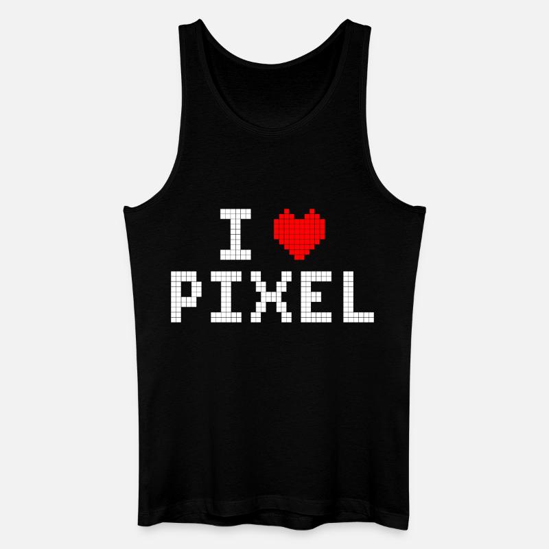 Ich liebe Pixel - Männer Bio Tank Top - Schwarz
