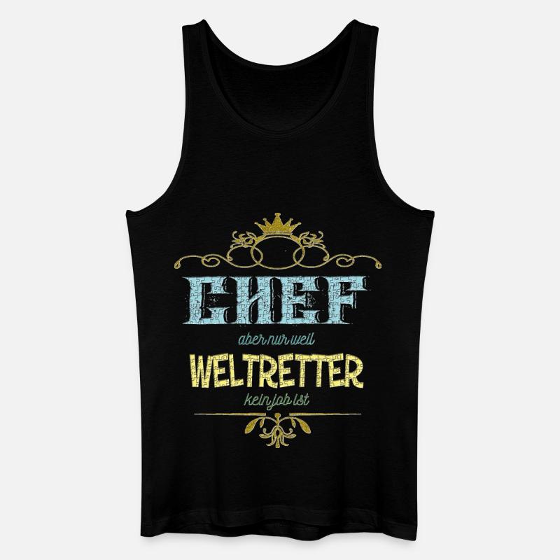Chef Weltretter - Männer Bio Tank Top - Schwarz