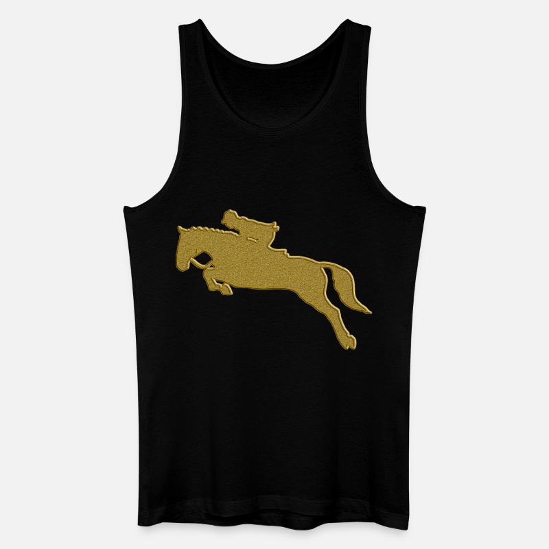 Gold Reiten - Männer Bio Tank Top - Schwarz