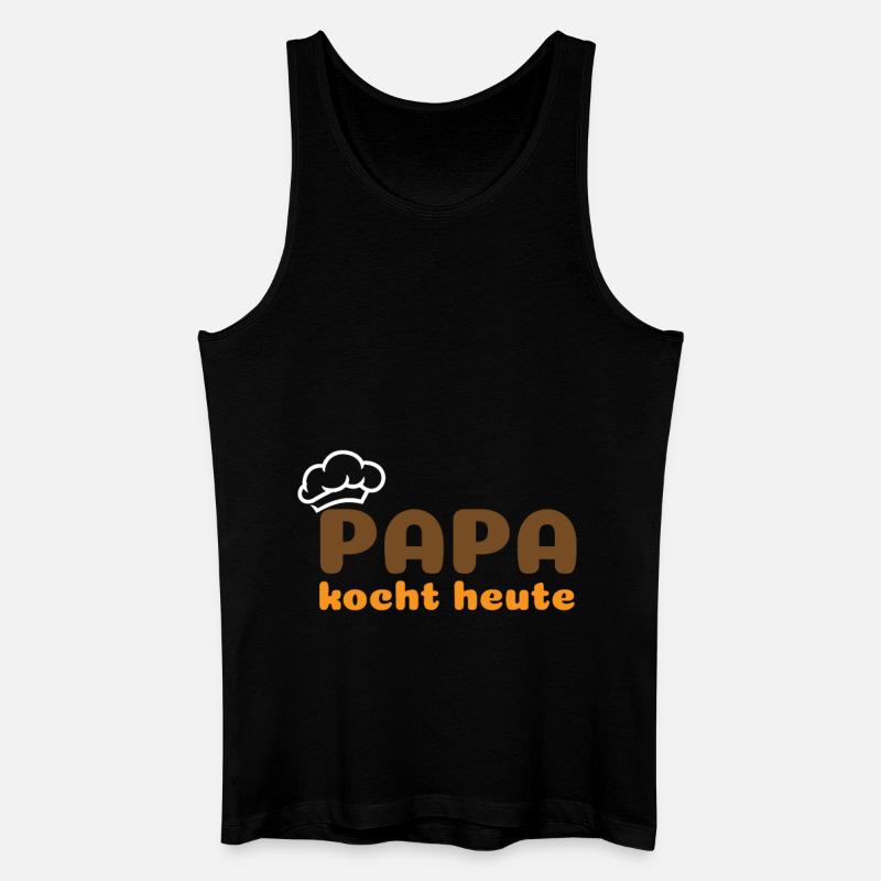 Papa kocht heute - Männer Bio Tank Top - Schwarz