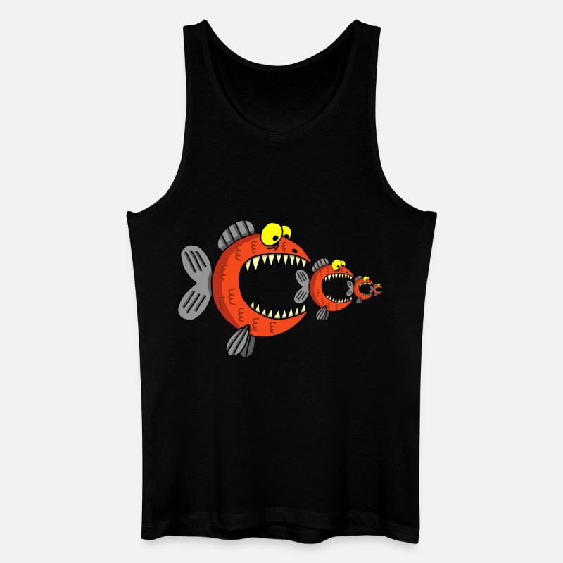 Fisch- und Nahrungskette - Männer Bio Tank Top - Schwarz