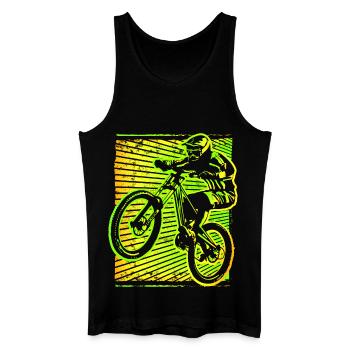 Mountainbiker ► Mountainbike ► MTB Biker Fahrrad - Männer Bio Tank Top - Schwarz - Vorne
