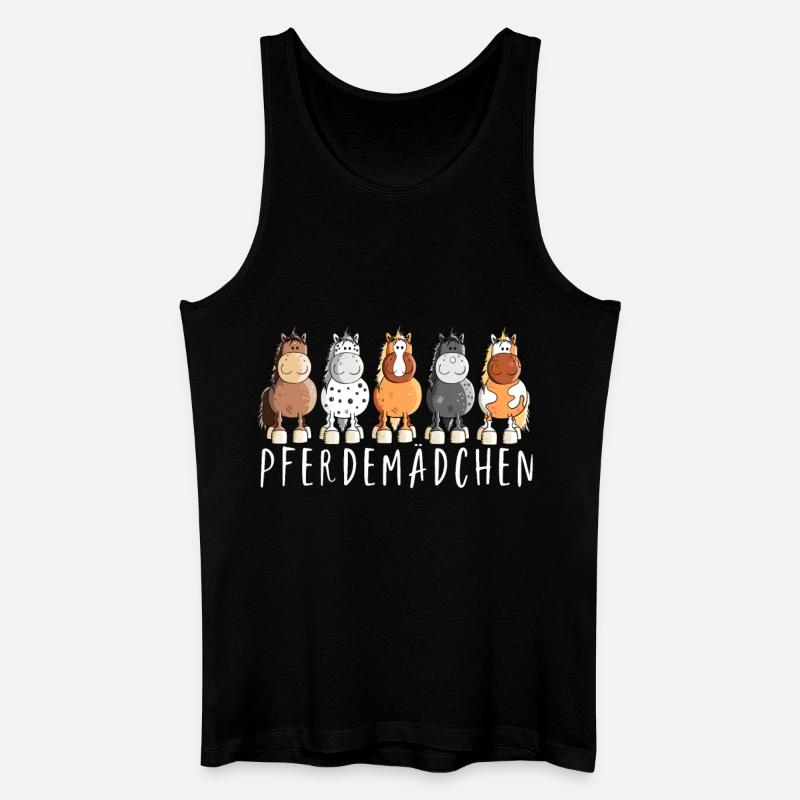 Pferdemädchen I Pferde Comic - Männer Bio Tank Top - Schwarz