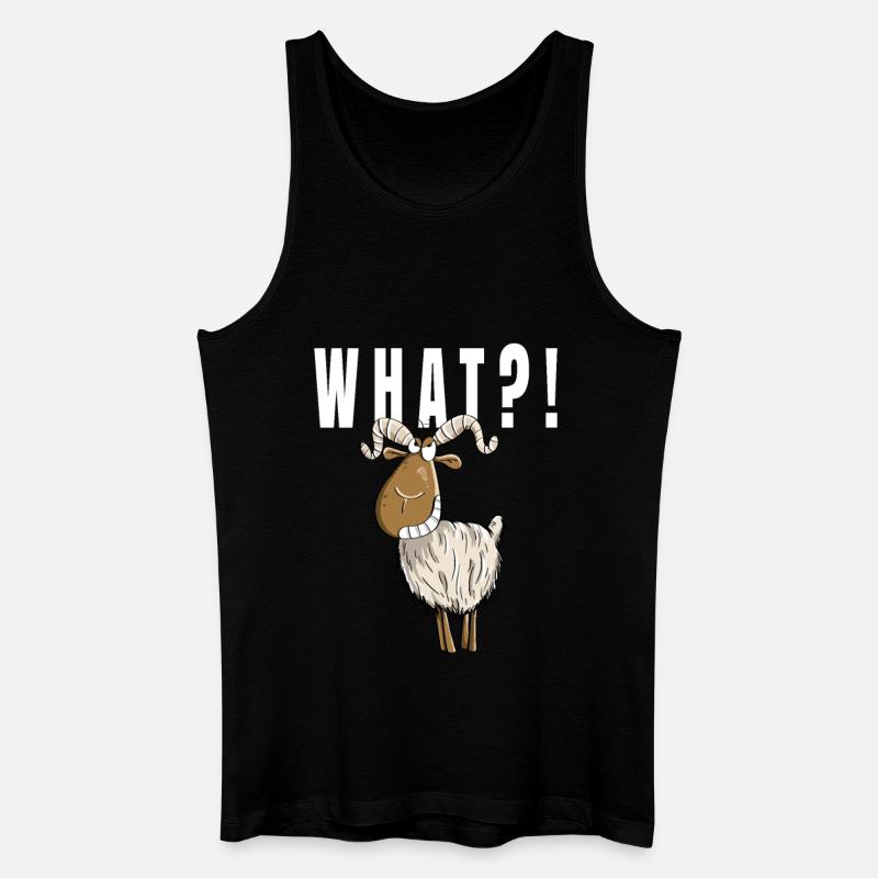 What ?! Lustige Ziege - Männer Bio Tank Top - Schwarz