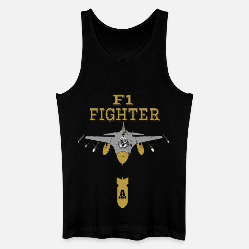 Kampfflugzeug - Männer Bio Tank Top - Schwarz