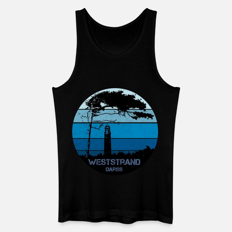 Ostsee, Darss, Weststrand - Männer Bio Tank Top - Schwarz